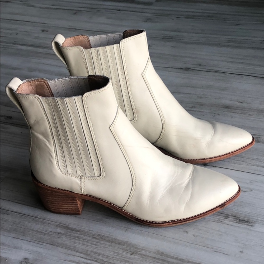 Madewell white leather boots